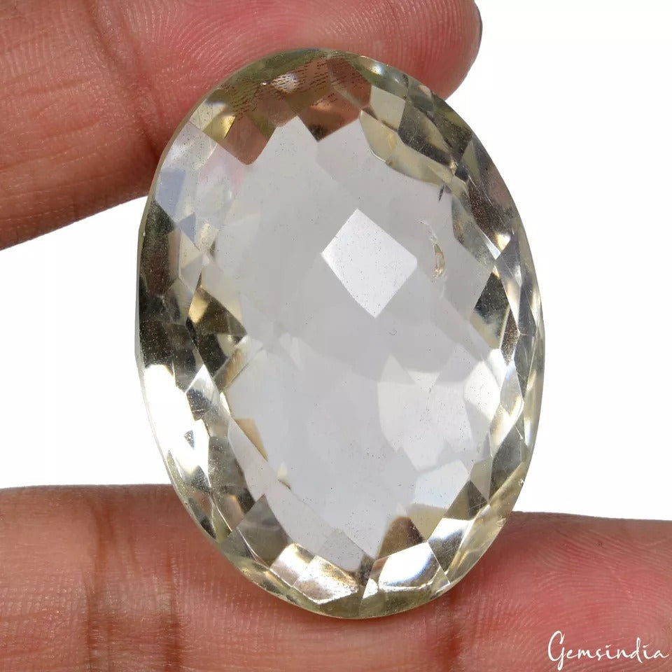 168.30 Ct Natural Untreated Smoky Crystal Quartz Oval Checker Cut Loose Gemstone