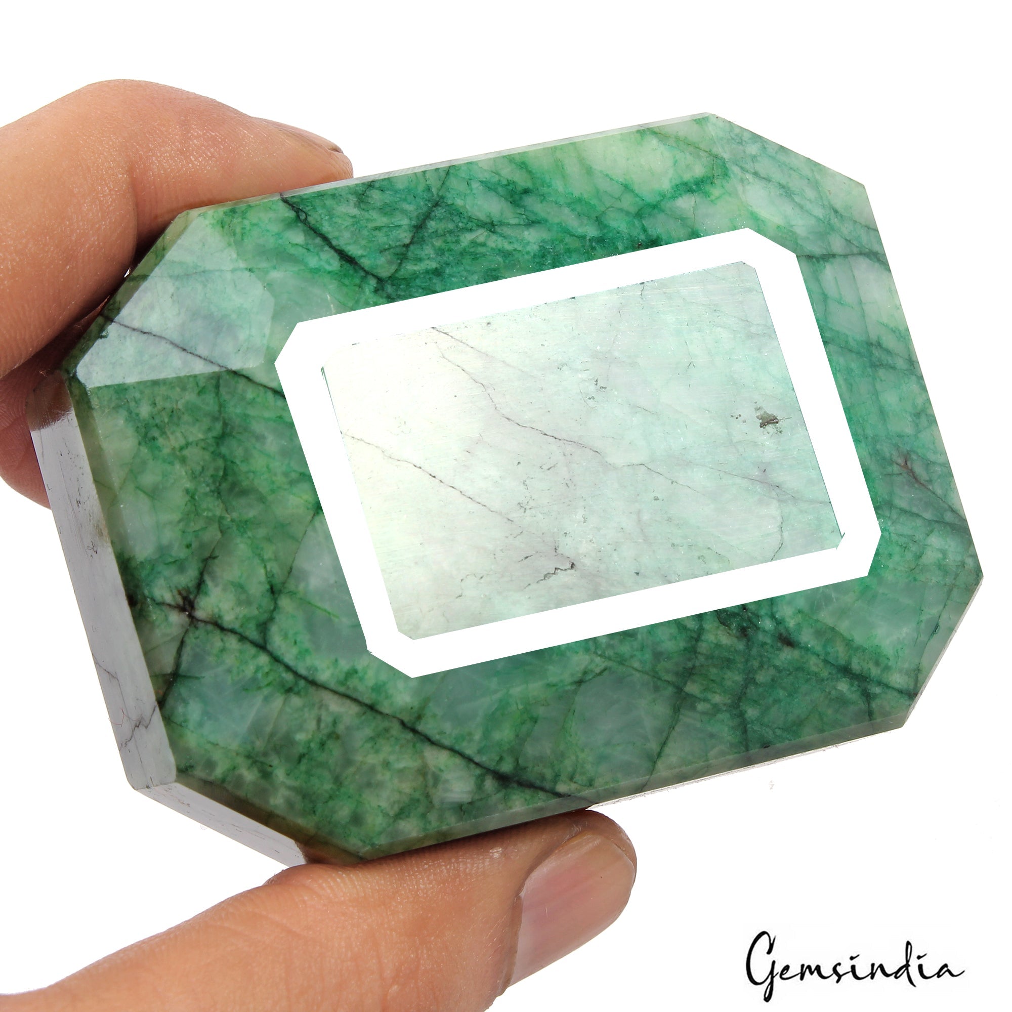 1950 Ct Natural Green Brazilian Emerald Octagon Faceted Earth Mined Loose Gems