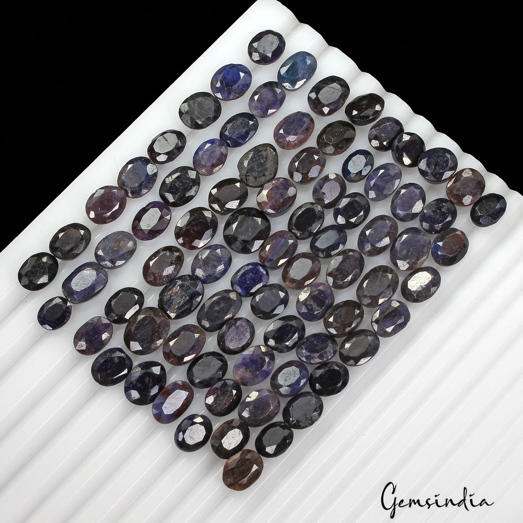 260.00 Ct Natural Blue Sapphire Oval Faceted Wholesale Loose Gemstone Lot 78 Pcs