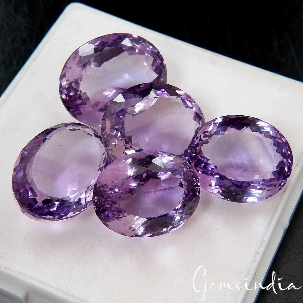 Amethyst Lot, Cabochon, Untreated, Purple — 5 Pieces, 18mm to 20mm, 100.00 Ct