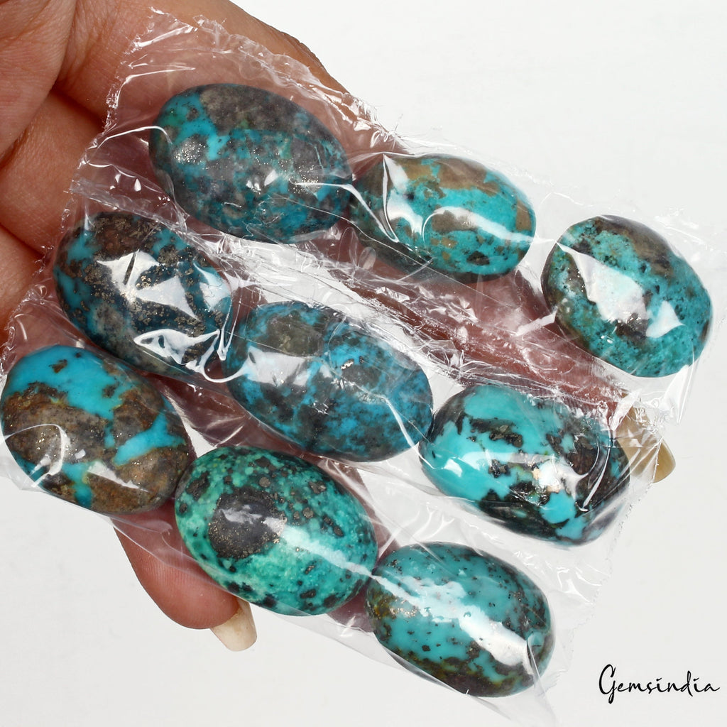 9 Persian Turquoise Neyshabur Cabochon Lot Not Stabilized, %100 Natural 22-24mm