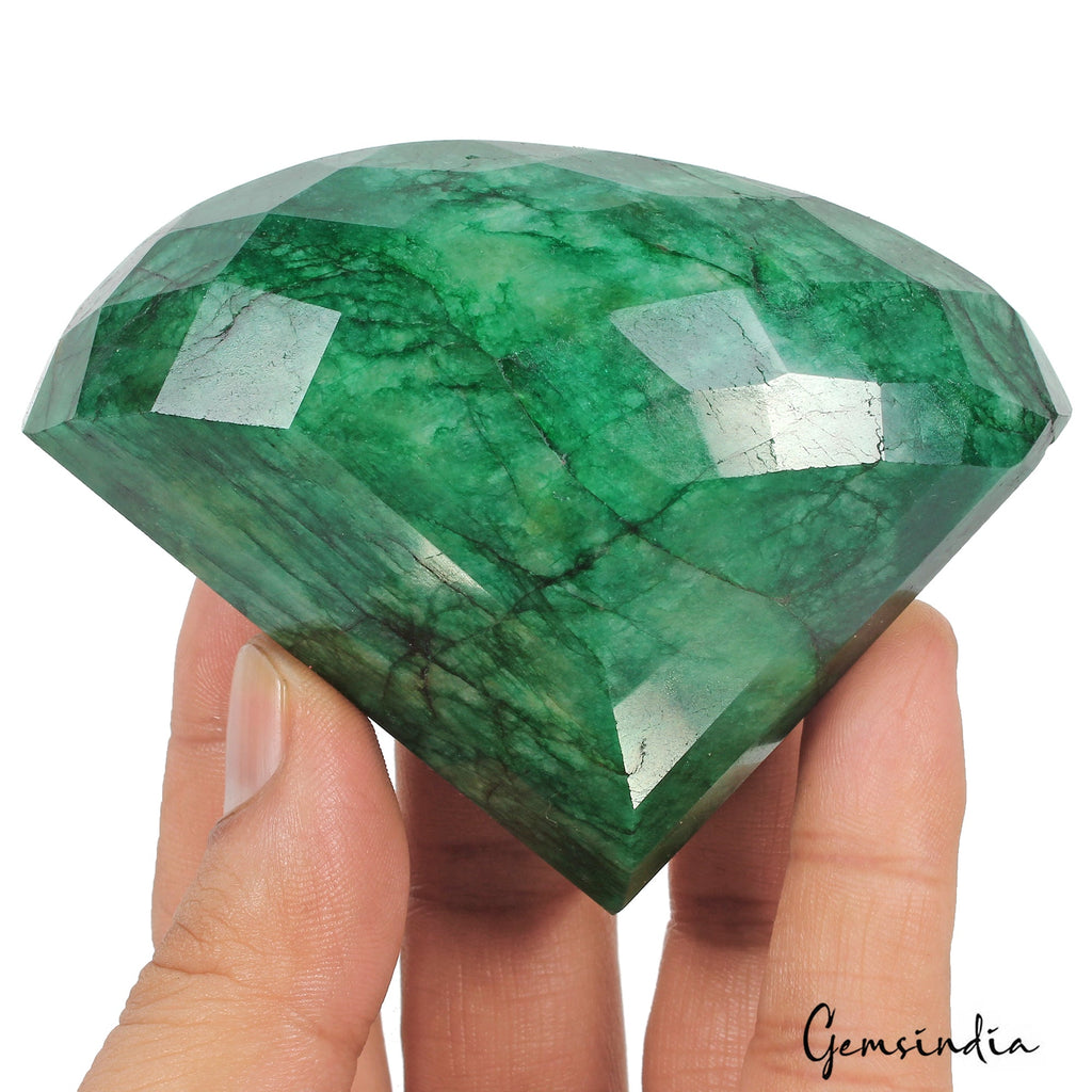 1150 Ct Natural Green Emerald Fancy Faceted Earth Mined Museum Size Loose Gems