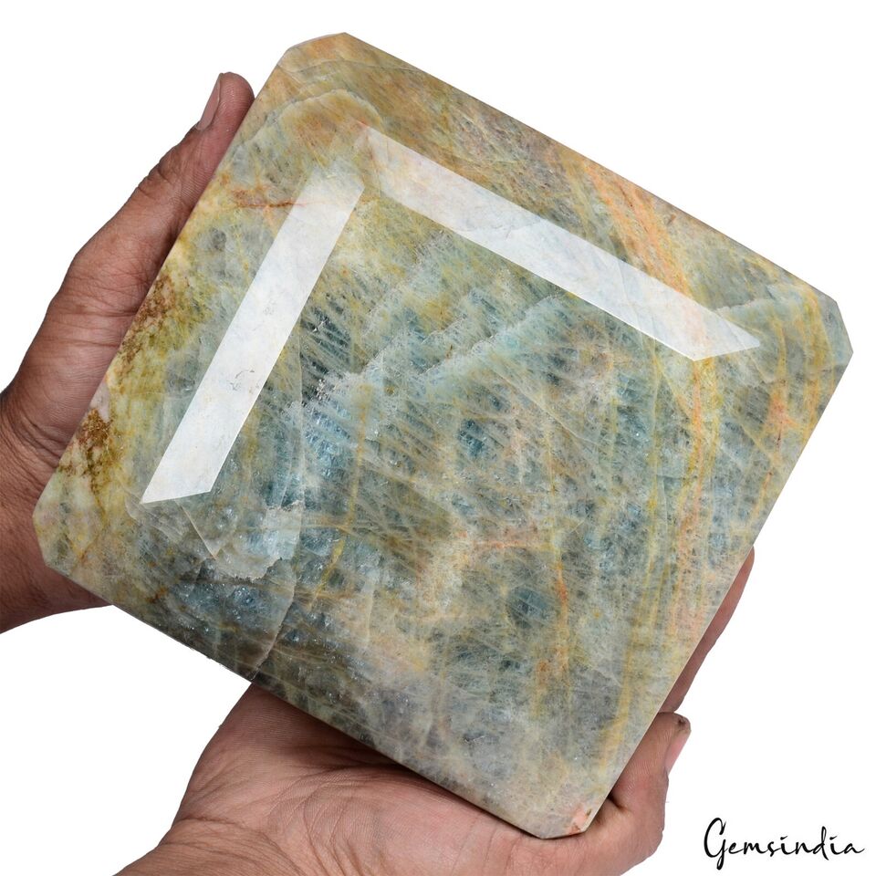 4.4 Kg Natural Untreated Beryl Aquamarine Blue Octagon Cut Museum Size Gemstone