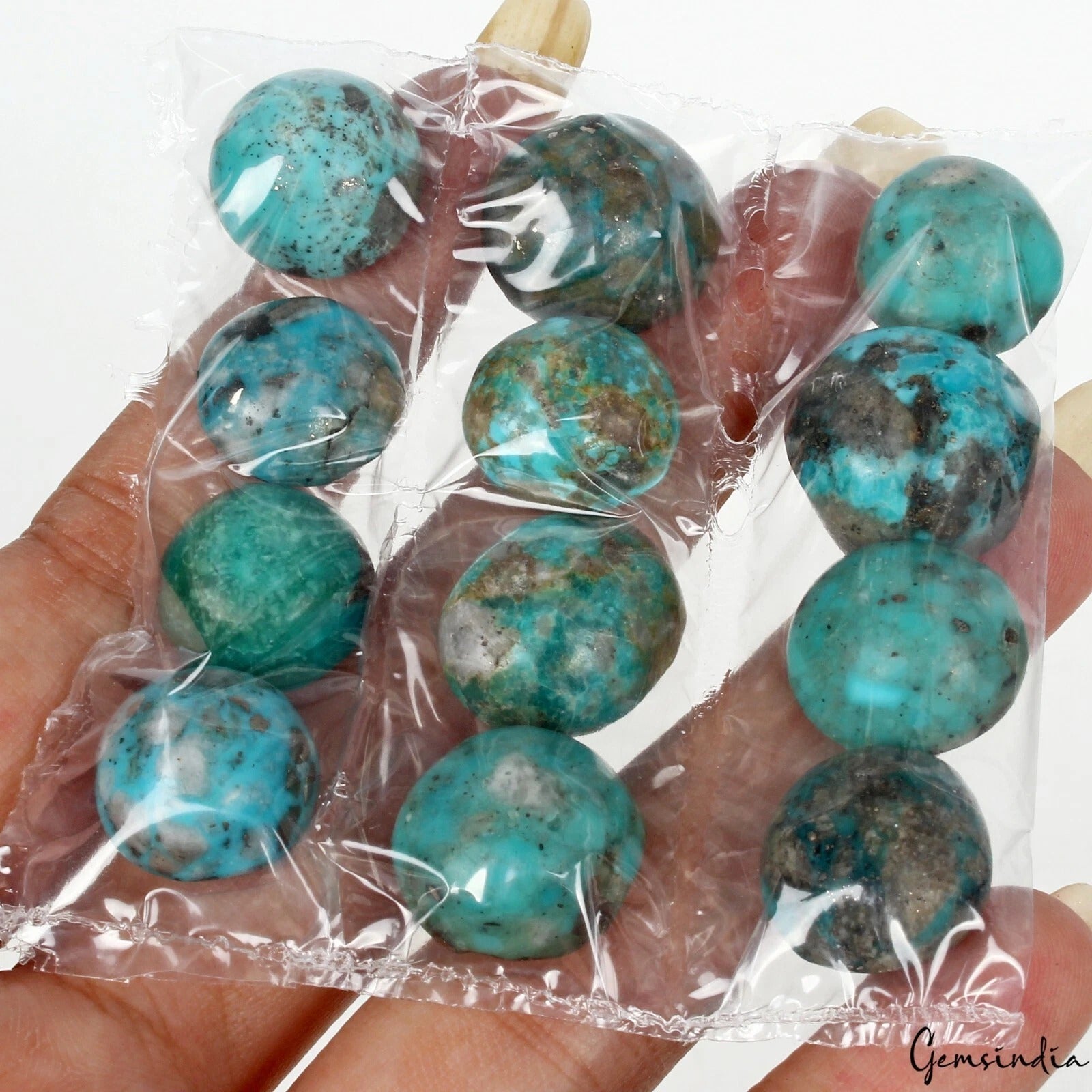 173 Ct/12 Pcs Natural Untreated Blue Persian Turquoise Round Cab Gem For Jewelry