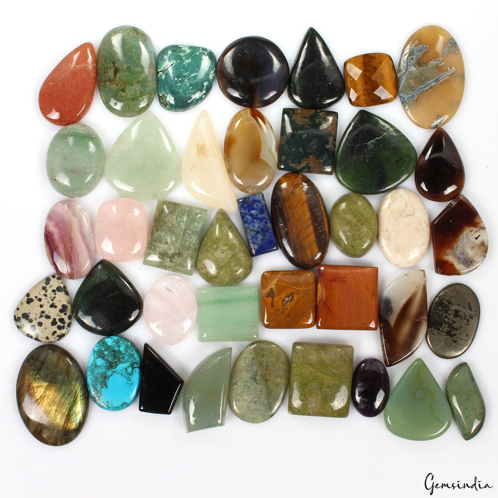 2420Ct Natural Multi Gemstones Colorful Mixed Shape Flat Back Wholesale Lot~40Pc