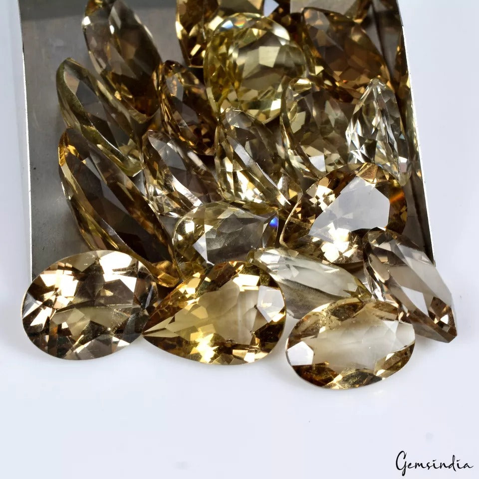 97.40 Ct/19 Pcs Natural Honey Quartz Citrine VVS Mix Cut 12-22mm Loose Gemstones