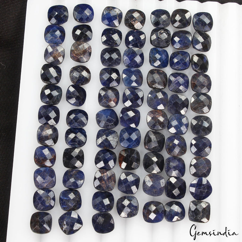 Natural Blue Sapphire Square Cushion Cut Loose Gemstone Lot 73 Pc 7mm/ 153.30 Ct