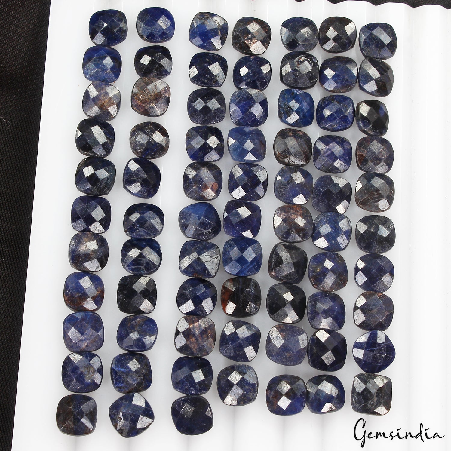 Natural Blue Sapphire Square Cushion Cut Loose Gemstone Lot 73 Pc 7mm/ 153.30 Ct