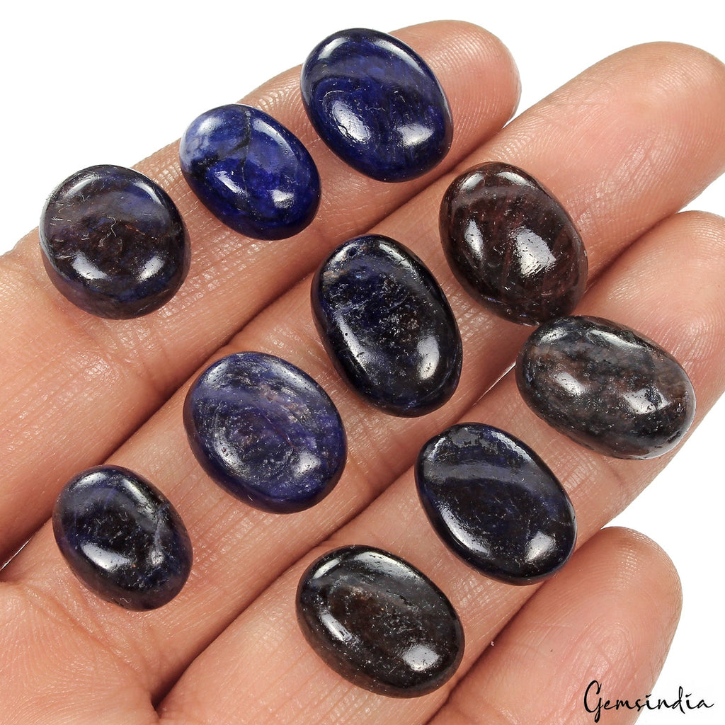 140.70 Ct Natural Blue Sapphire Oval Cabochon Loose Madagascar Gems Lot 10 Pcs