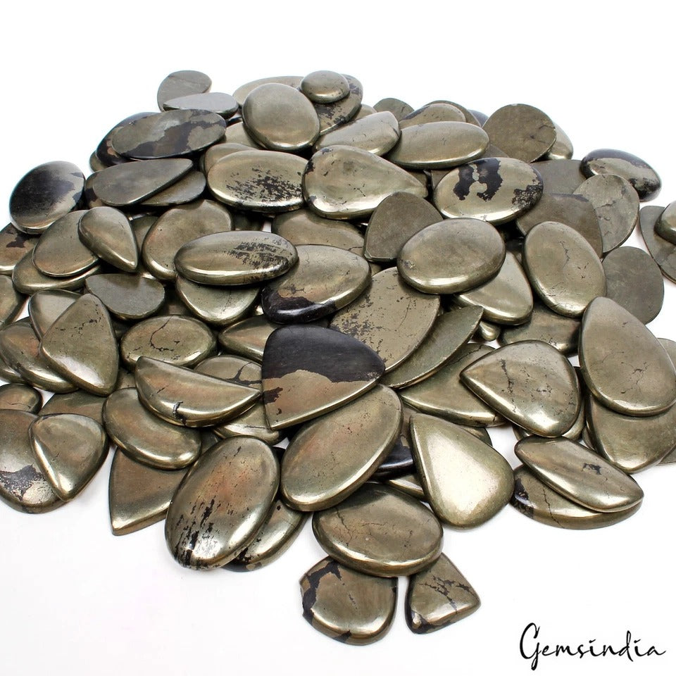 1 Kilo Natural Apache Gold Pyrite Mix Cabochon Loose Untreated Gemstones~125 Pcs