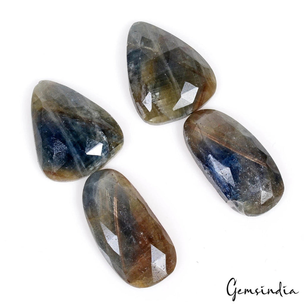 Certified 120 Ct/4 Pcs Natural Untreated Blue Sapphire Mix Checker Cut Gem Pairs