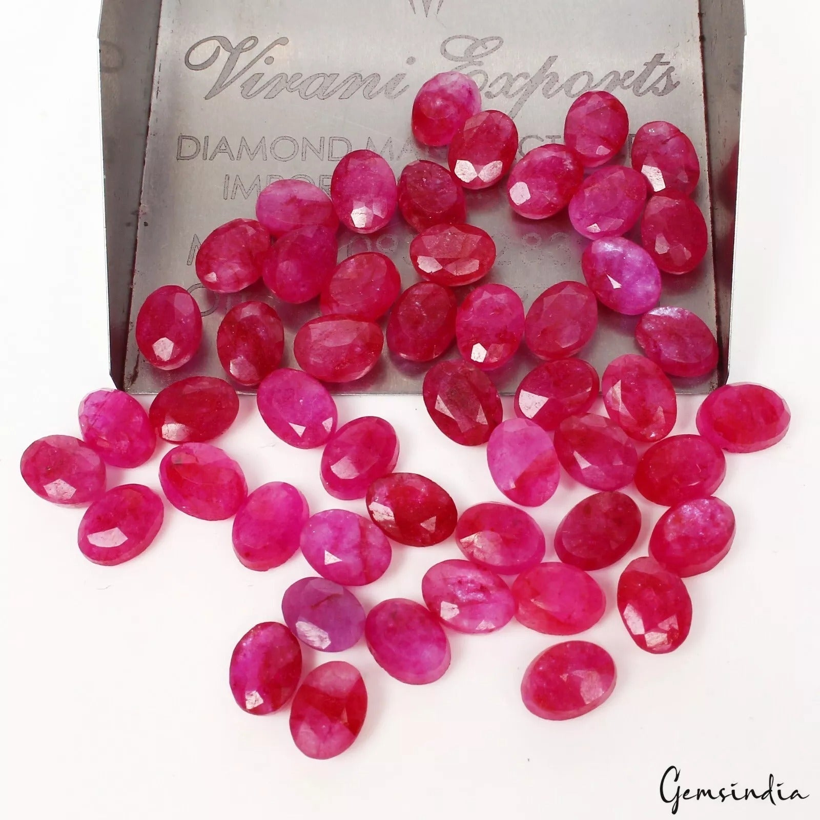 50 Pcs Natural Pink Red Beryl Bixbite Oval Cut Loose 7-8mm Gemstones~ 58.40 Cts
