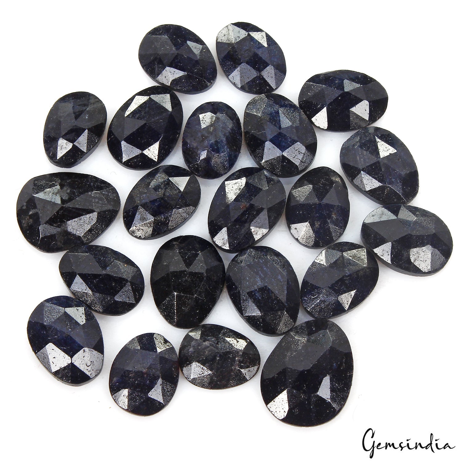21 Pcs Natural Blue Sapphire Rose Checker Cut 13-18mm Loose Gemstones 173.00 Cts