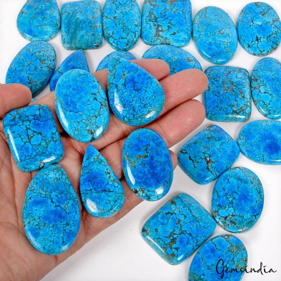 Turquoise Lot, Loose Gemstone, Blue — 24 Pieces, 36mm to 47mm, 1500 Ct