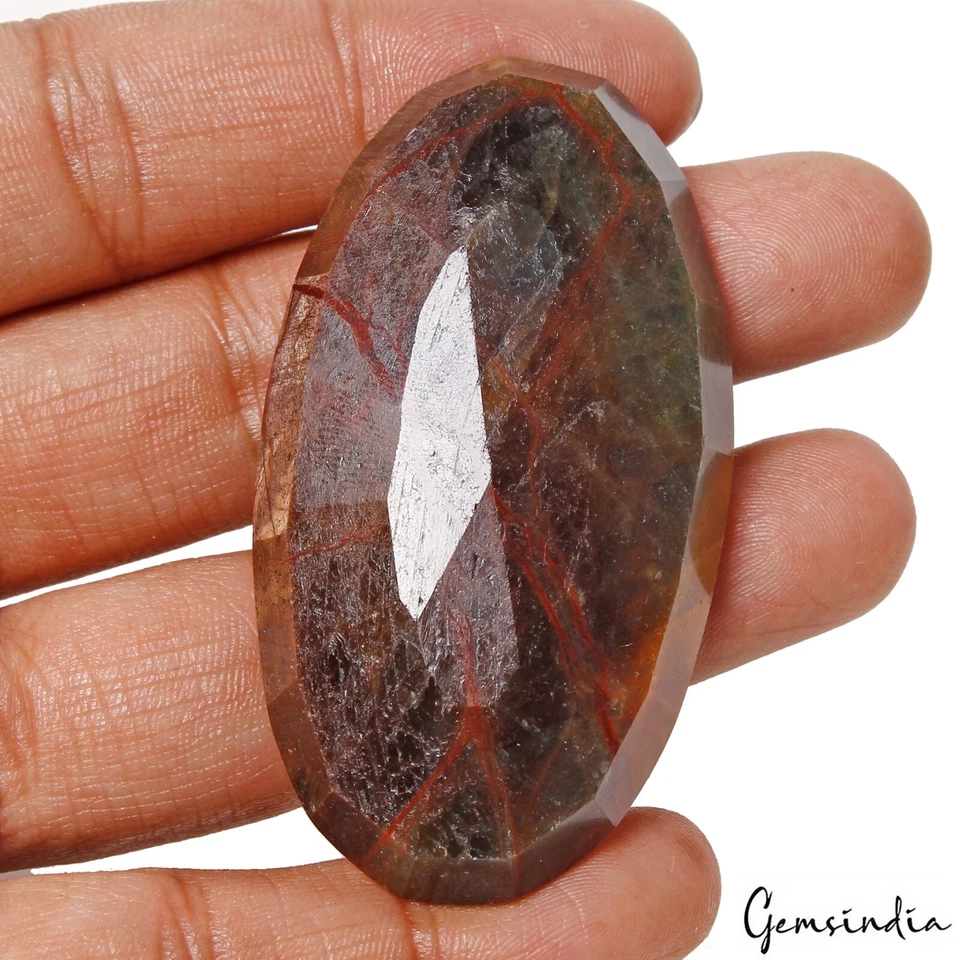 320 Ct Natural Untreated Yellow Brown Sapphire with Red Streak Gems For Jewelry