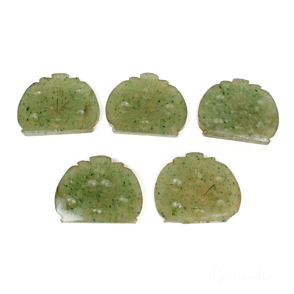 249.10 Ct Natural Untreated Green Aventurine Fancy Hand Carved Gems For Jewelry