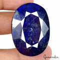 190 Cts Natural Royal Blue African Sapphire Oval Faceted Loose Gem For Pendant