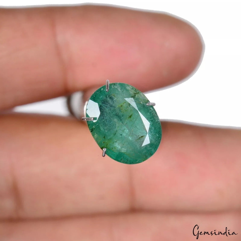 4.00 Ct Natural Zambian Emerald Nice Green Luster Oval Cut Untreated Top Quality