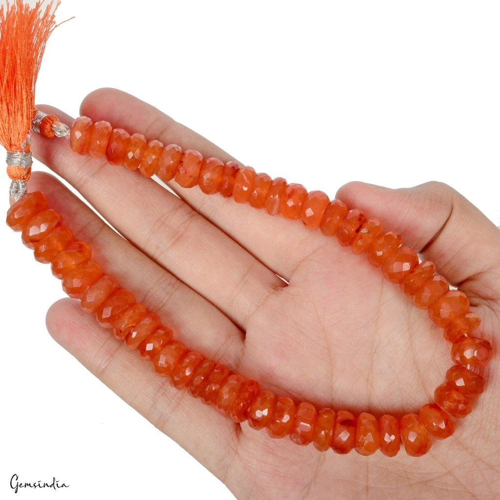 Carnelian Beaded Strand, Orange — 9mm to 10mm, 266.80 Ct, Madagascar