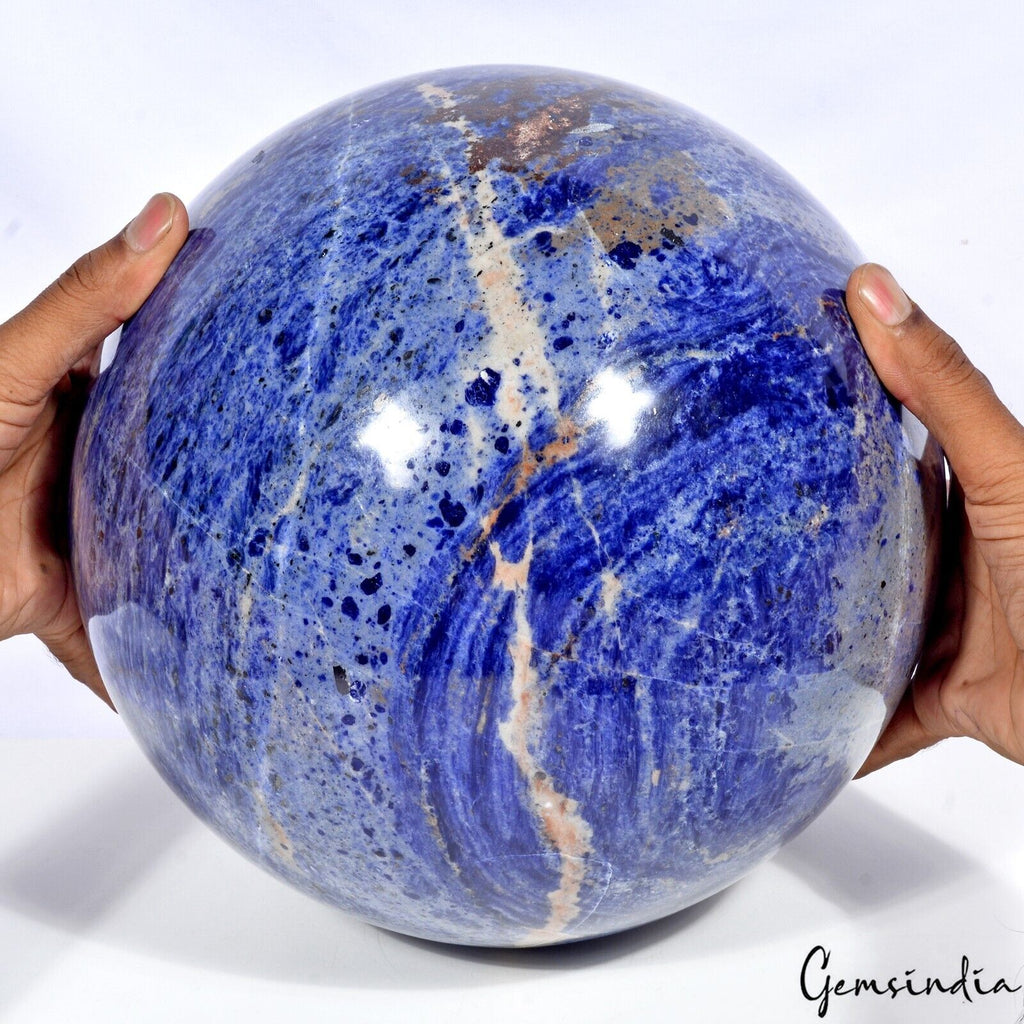 23.4 Kilo Large Natural Blue Sodalite Crystal Healing Chakra Stone Sphere Ball