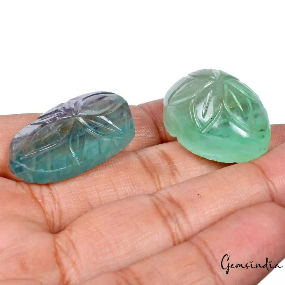 Fluorite Loose Gemstone, Untreated, Green — 28mm, 140.60 Ct