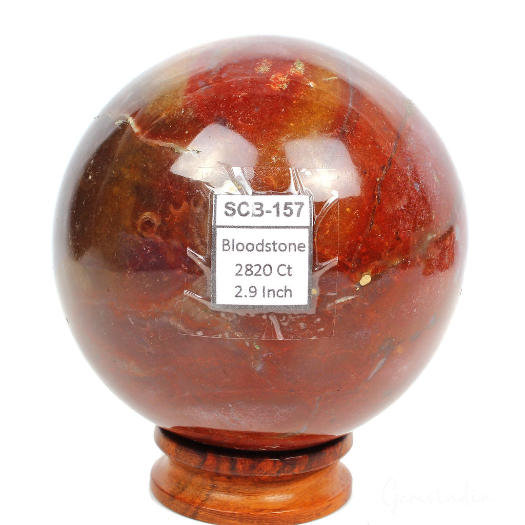 2820 Ct Natural Red Bloodstone Healing Crystal Mineral Sphere Gems With Stand