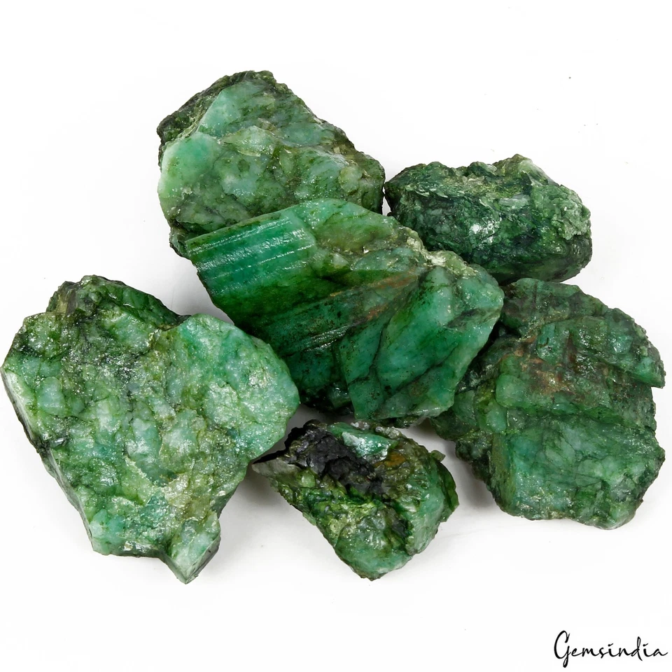 700 Ct Natural Brazilian Green Emerald Raw Rough Rock Crystal Minerals Gems Lot