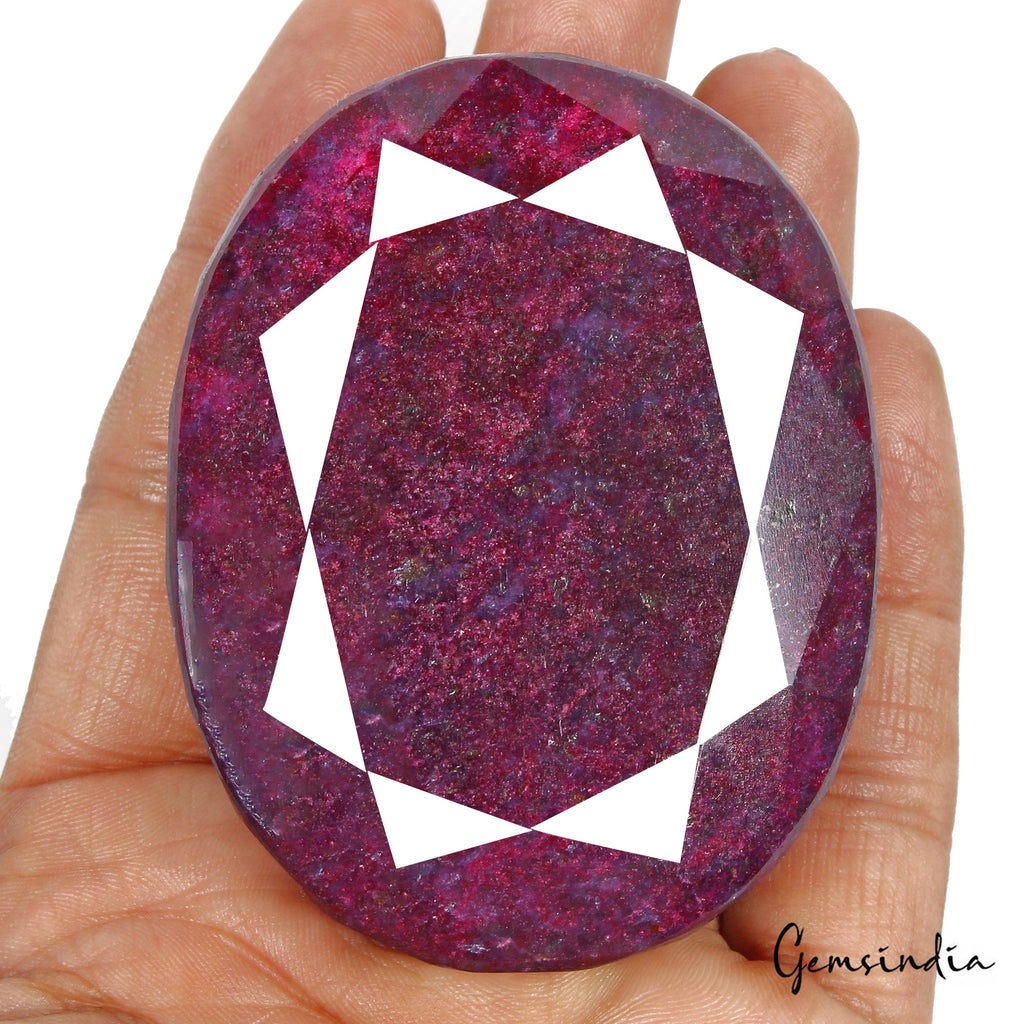 1640 Cts Natural African Red Ruby Oval Faceted Loose Earth mined Huge Loose Gem