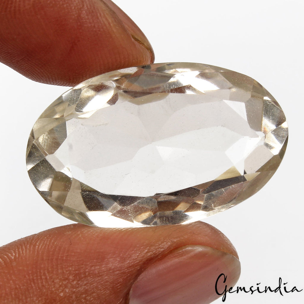 55 Cts Natural Untreated Smoky Crystal Quartz Oval Faceted Loose Gem For Pendant
