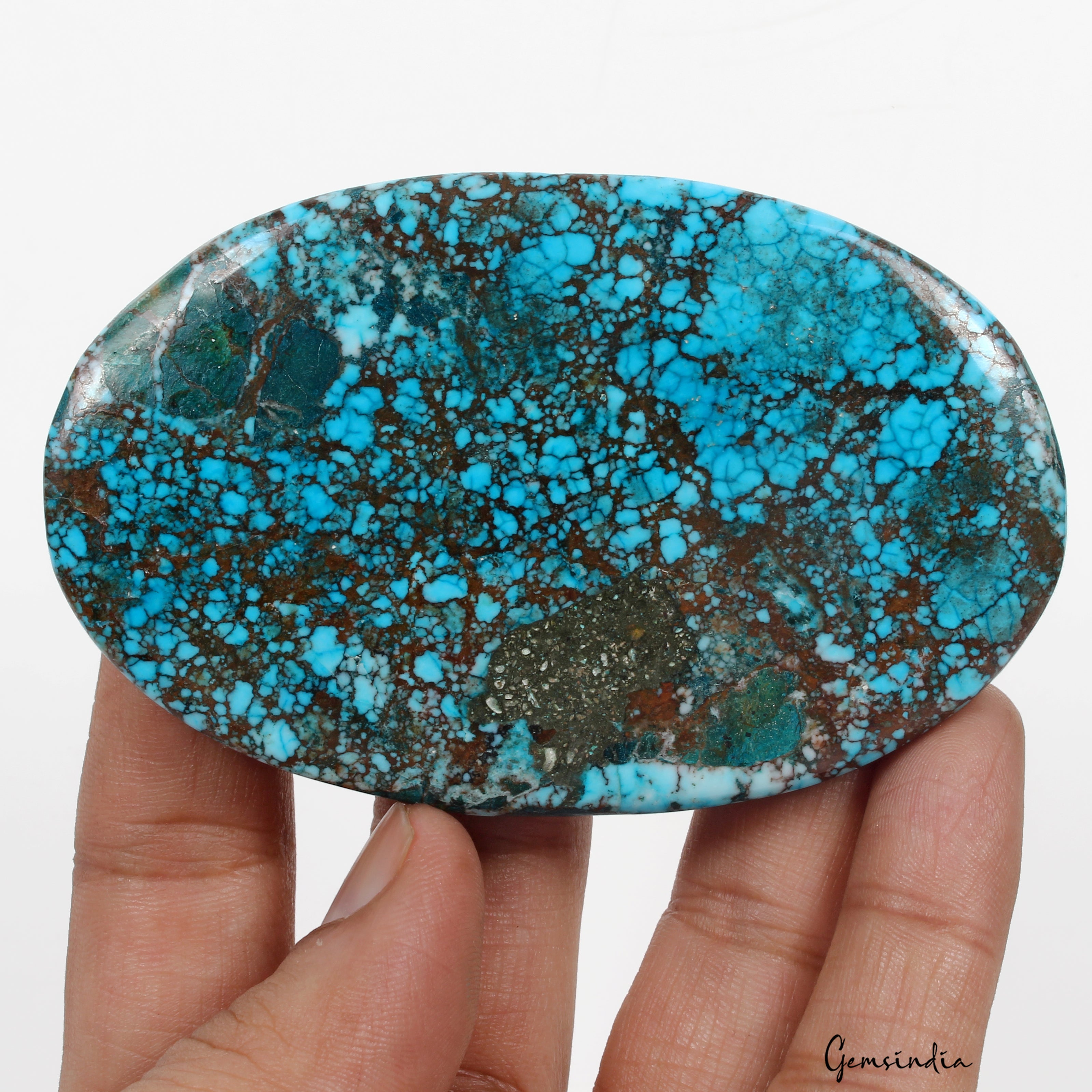 460 Cts Spiderweb USA Arizona Blue Turquoise Oval Cab Loose Museum Size Gemstone