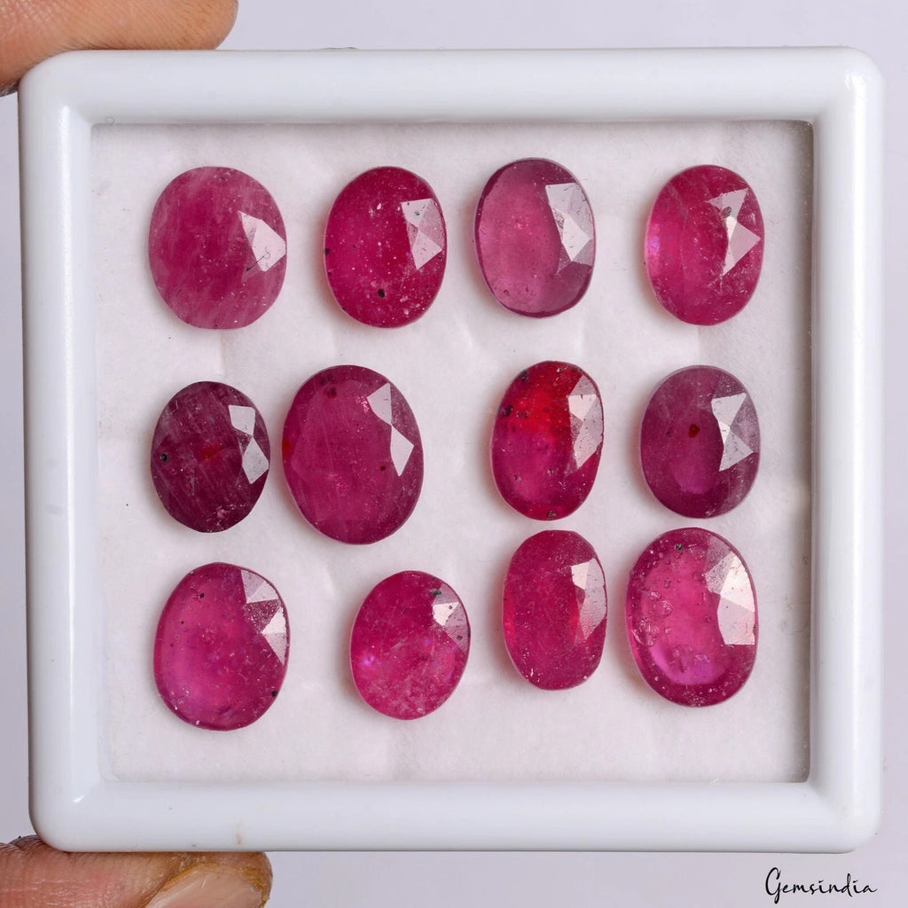 Ruby Loose Gemstone, Oval Cut, Heated — 11mm to 13mm, 68.60 Ct, Mozambique