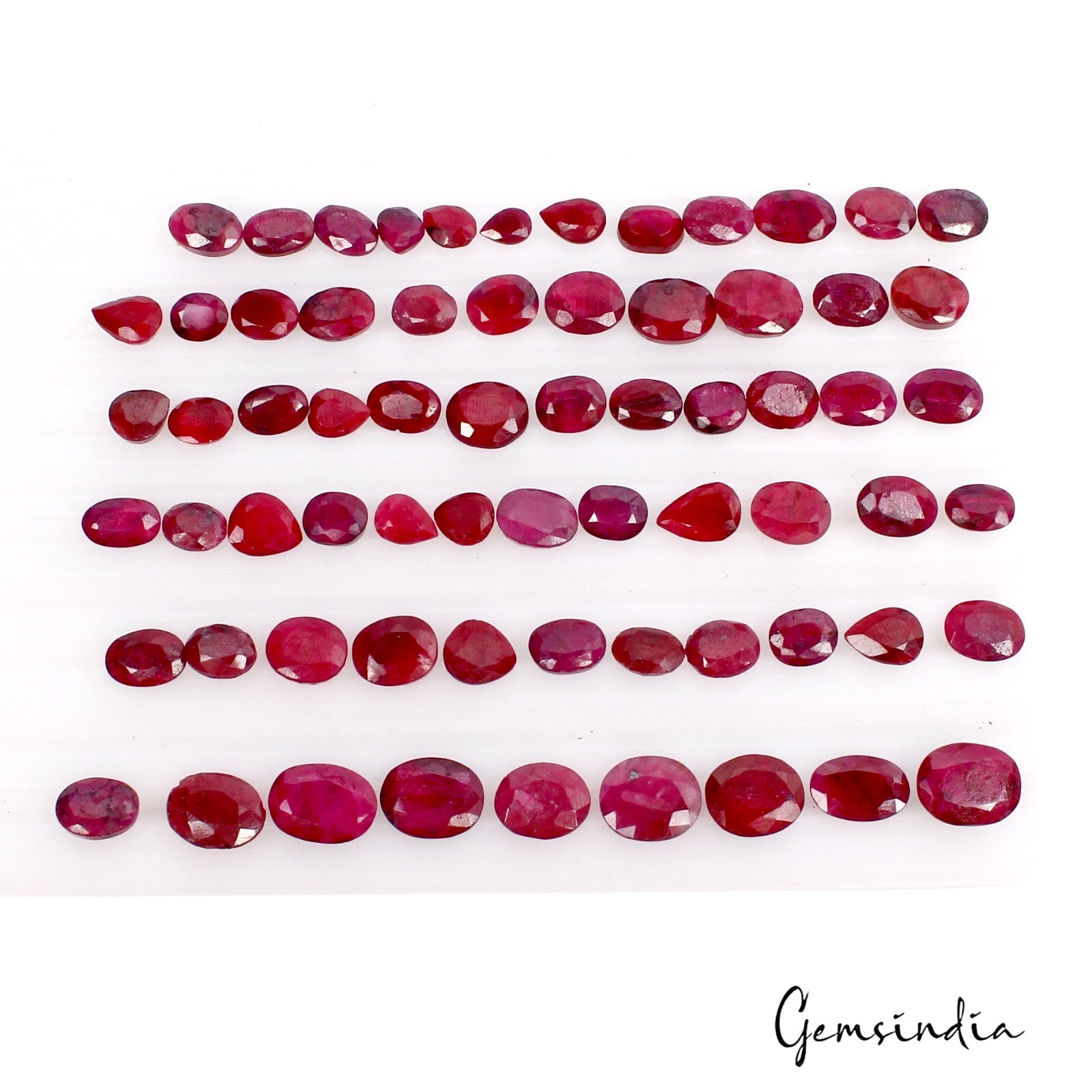 Superb Wholesale 200 Ct/67 Pcs Natural Pigeon Blood Red Ruby Oval Gemstones Lot
