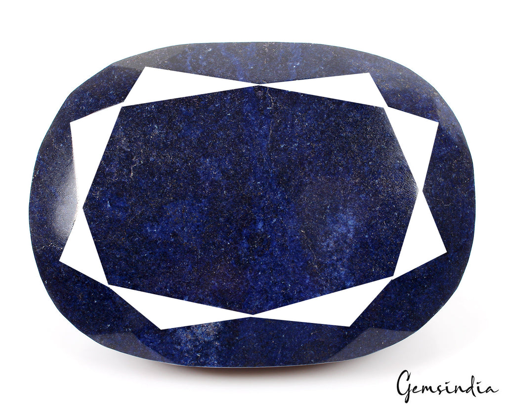 1.7 kg Large Natural Blue Sapphire Oval Cut Huge Polished Decorative Specimen