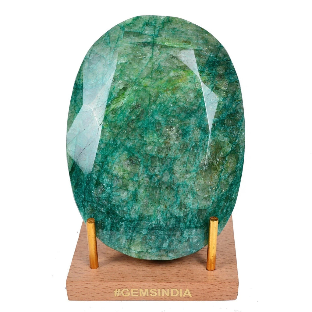 3480 Ct Natural Green Brazilian Emerald Oval Cut Museum Size Gemstone 112x82mm