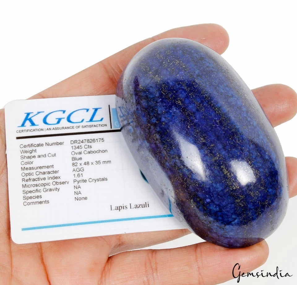 Natural Lapis Lazuli 82x48mm Oval Cabochon Loose Huge Gemstone 1345Ct Certified