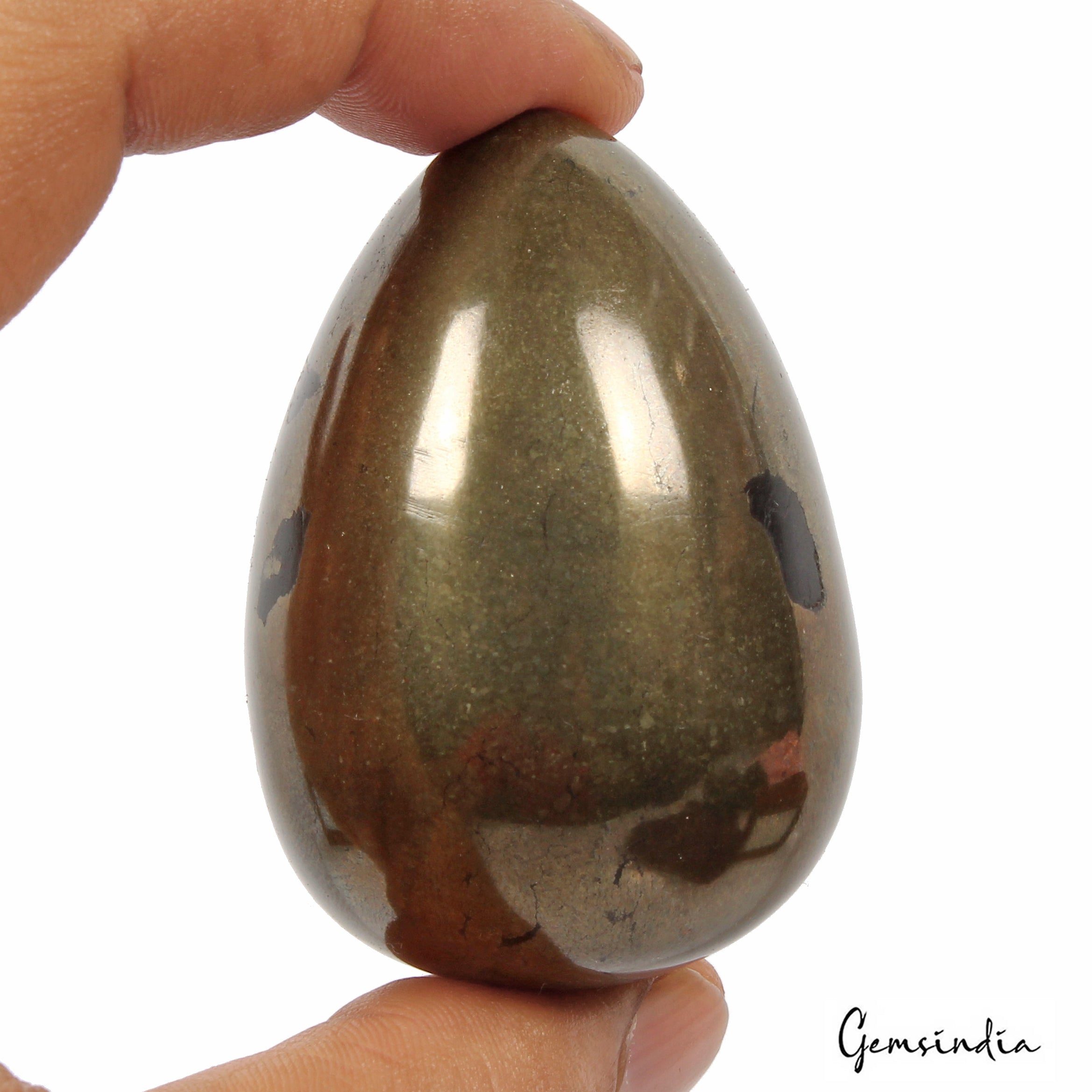 1150 Ct Natural Gold Pyrite Egg Shape Healing Crystal Mineral Gem For Meditation