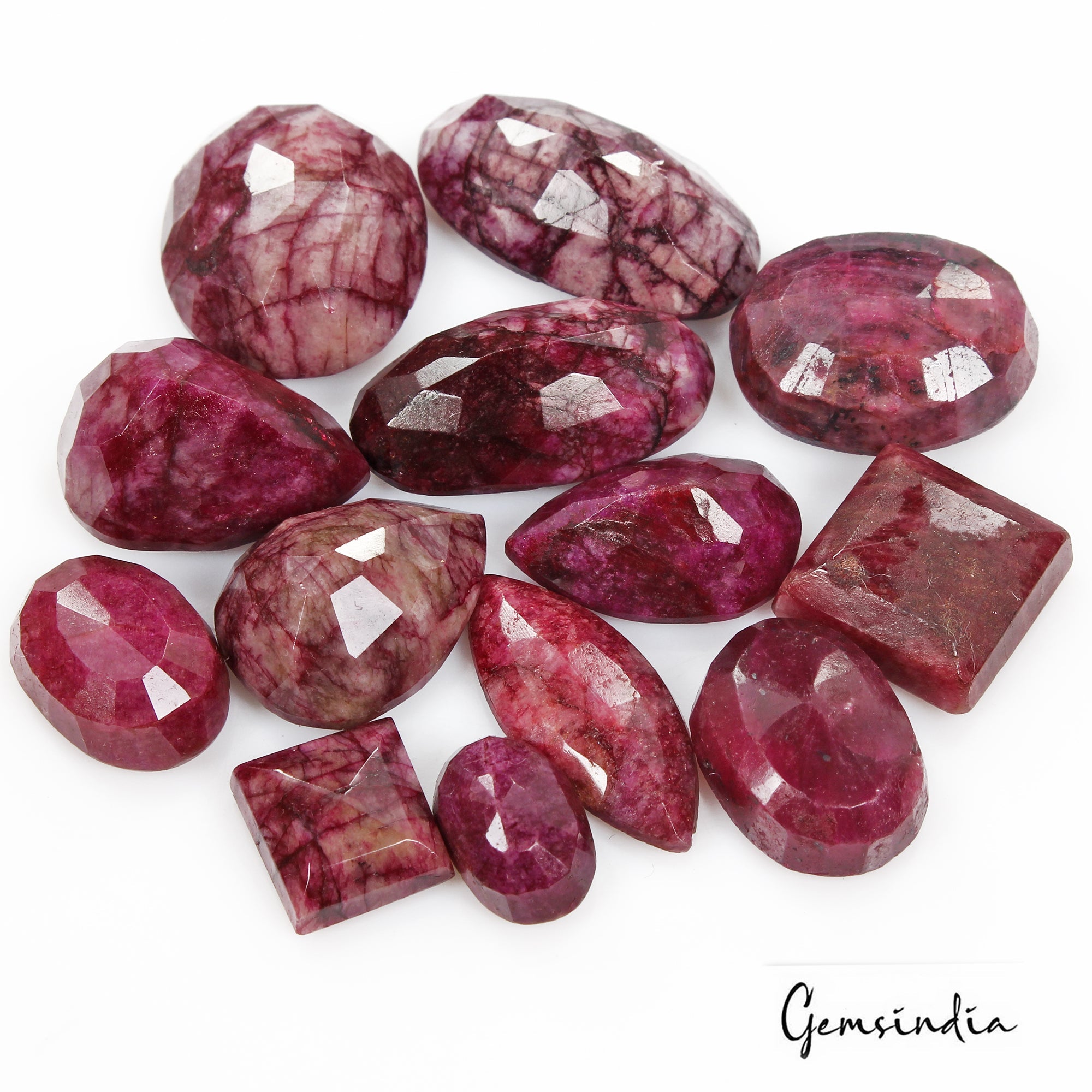 340 Ct/13 Pcs Natural USA Red Beryl Bixbite Mix Faceted Loose Gems Wholesale Lot