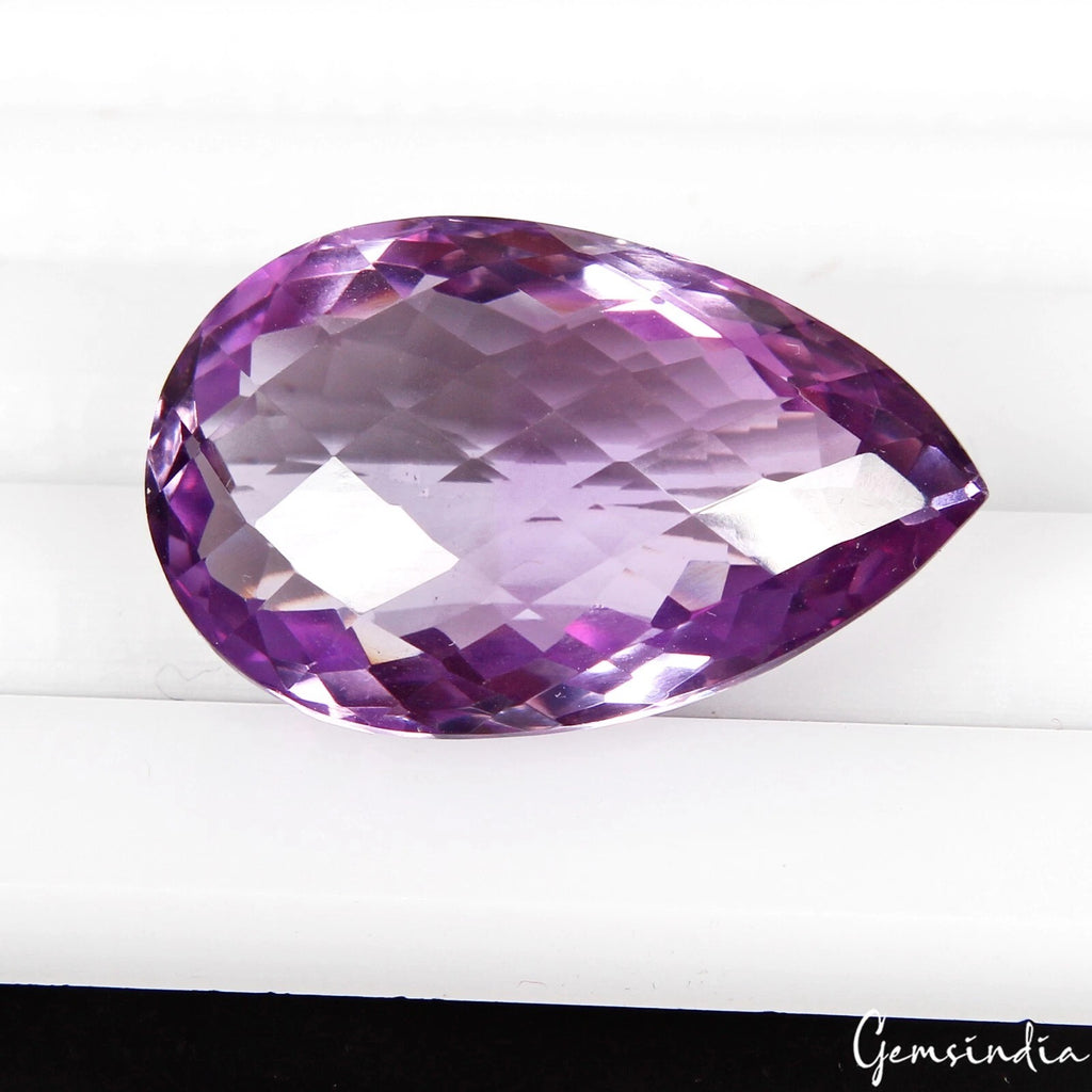 Amethyst Loose Gemstone, Untreated, Purple — 25 x 16 x 11mm, 27.60 Ct