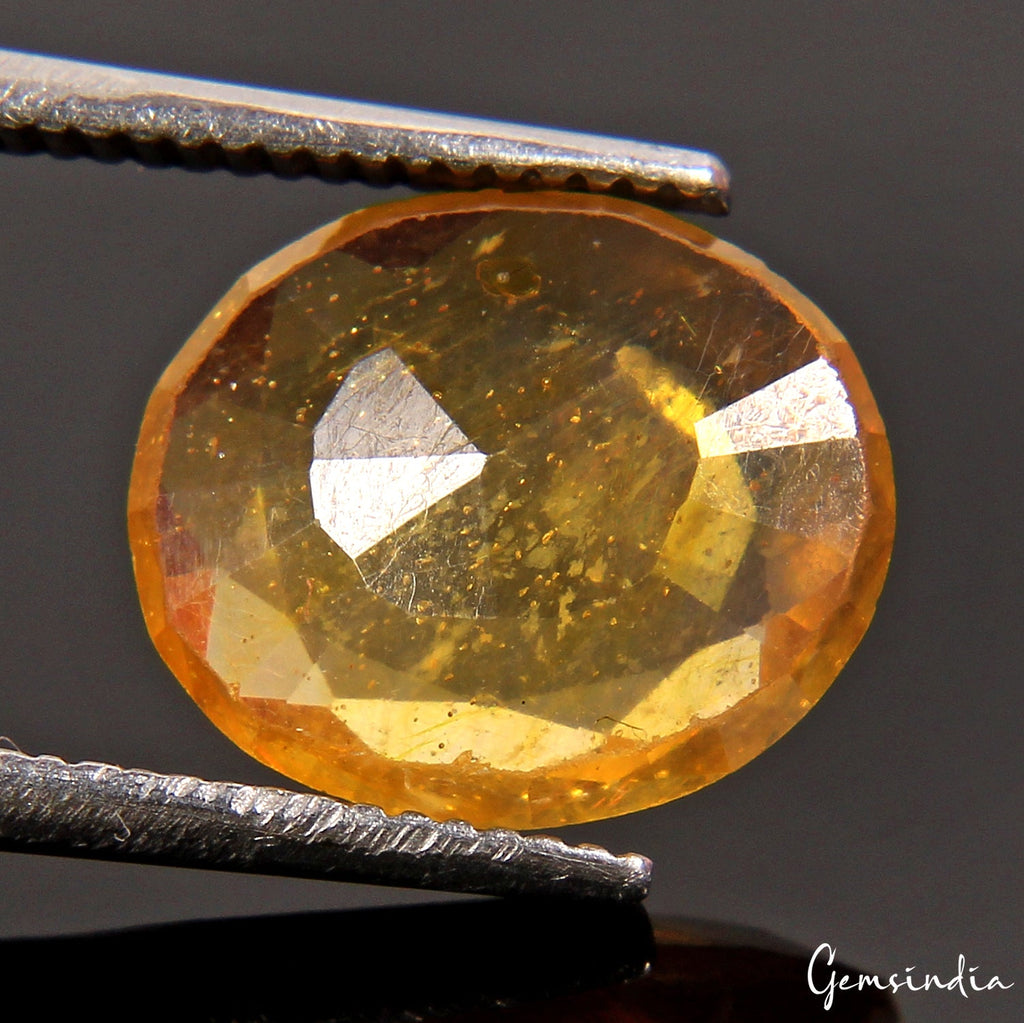 2.80 Cts Natural Ceylon Sapphire Yellow Oval Cut Untreated Certified Gemstone