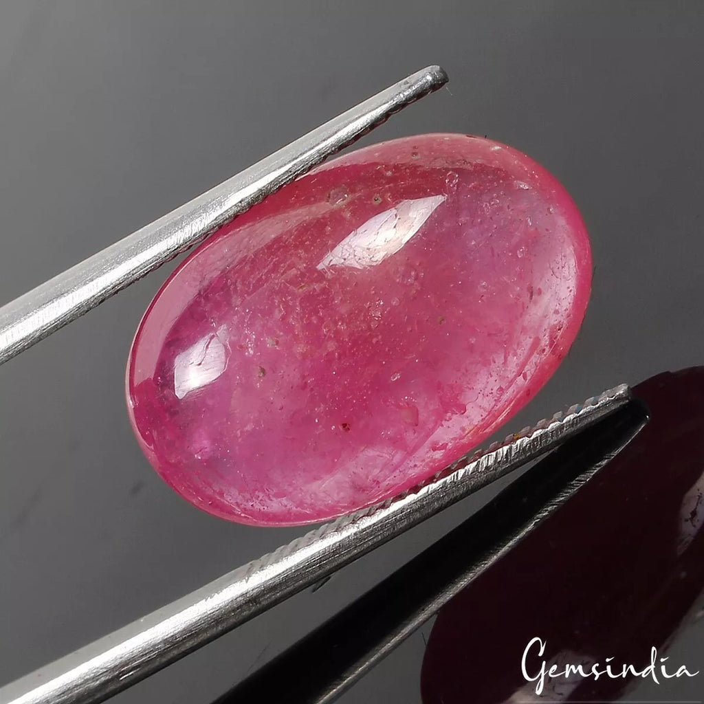 Ruby Cabochon, Oval Cabochon, Heated — 16x10x5 mm, 9.20 Ct, Mozambique