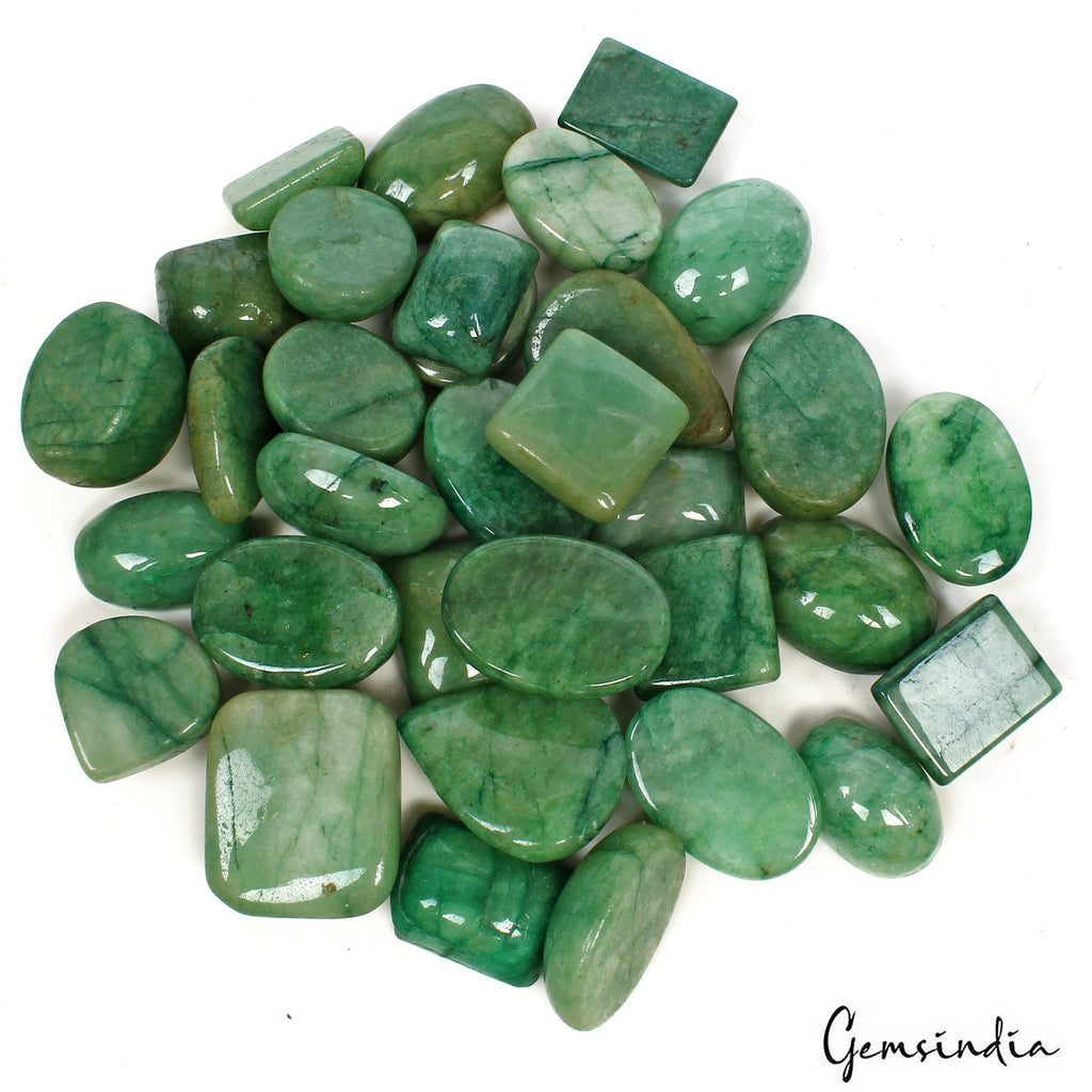 1000 Ct/23 Pcs Natural Green Brazilian Emerald Mix Cab Loose Gems Wholesale Lot