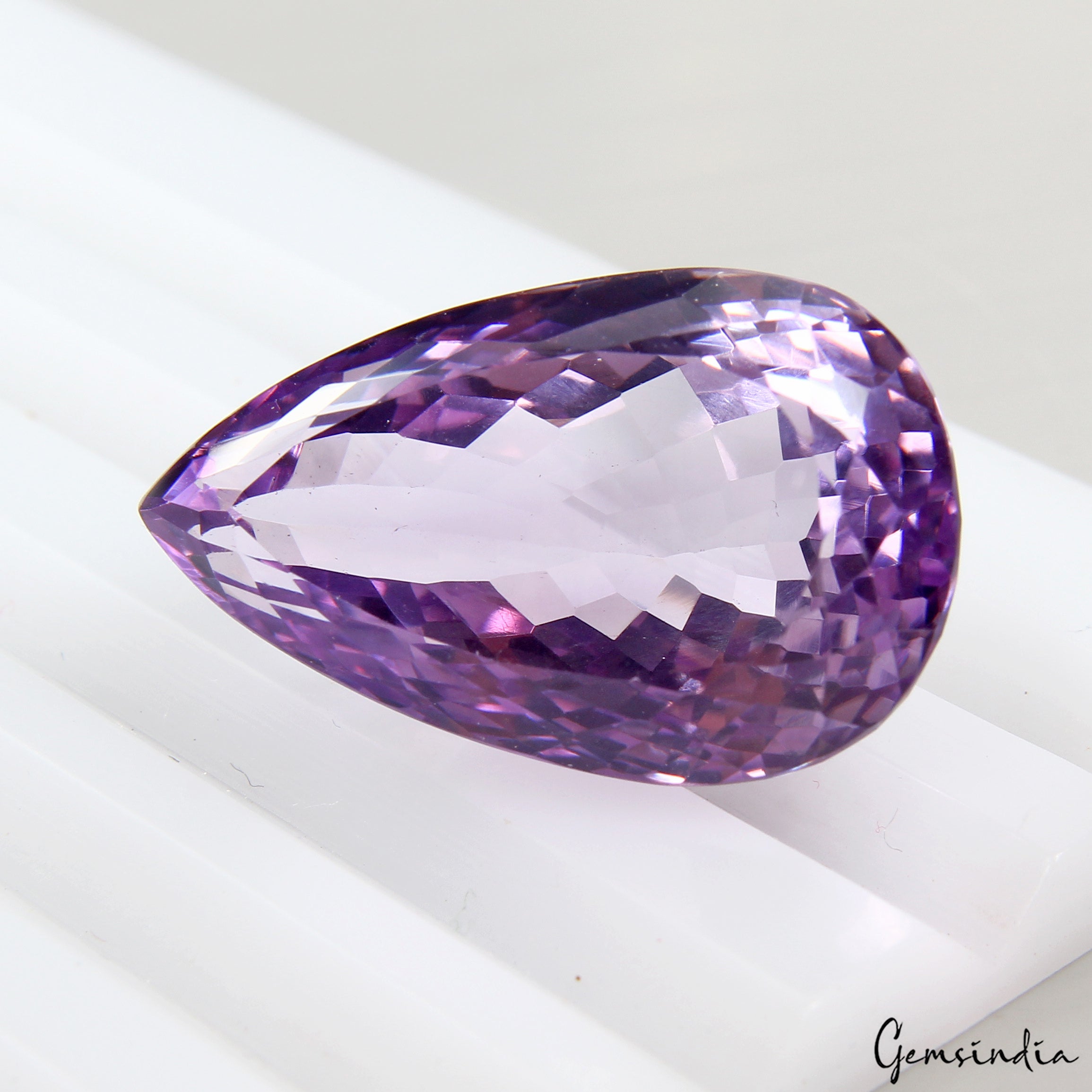 VVS 29.40Ct Natural Amethyst Certified Huge Pendant Size Pear Untreated Gemstone