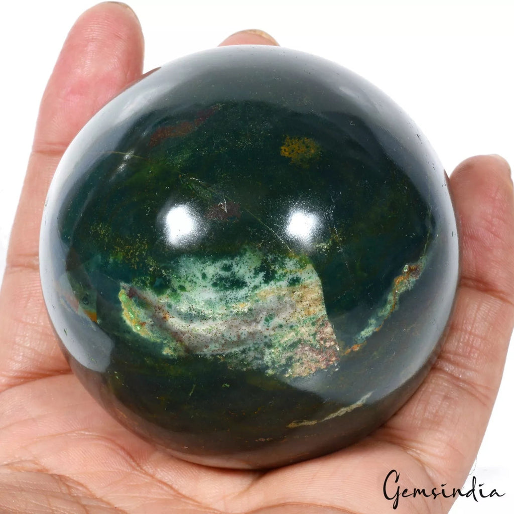 2400 Cts Natural Bloodstone Jasper Crystal Reiki/Healing Mineral Gemstone Sphere