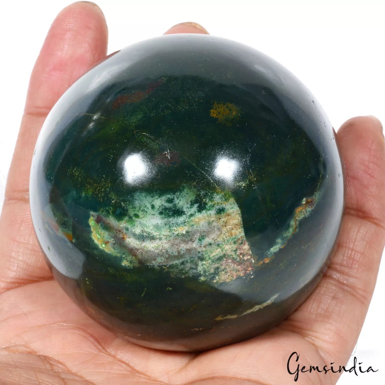2400 Cts Natural Bloodstone Jasper Crystal Reiki/Healing Mineral Gemstone Sphere