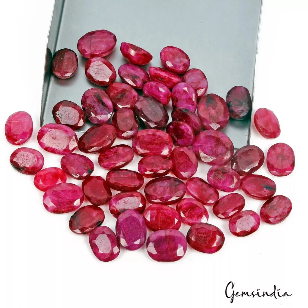 480 Ct Natural Red Pink Beryl Bixbite Oval Cut Faceted Loose Gems Lot From USA