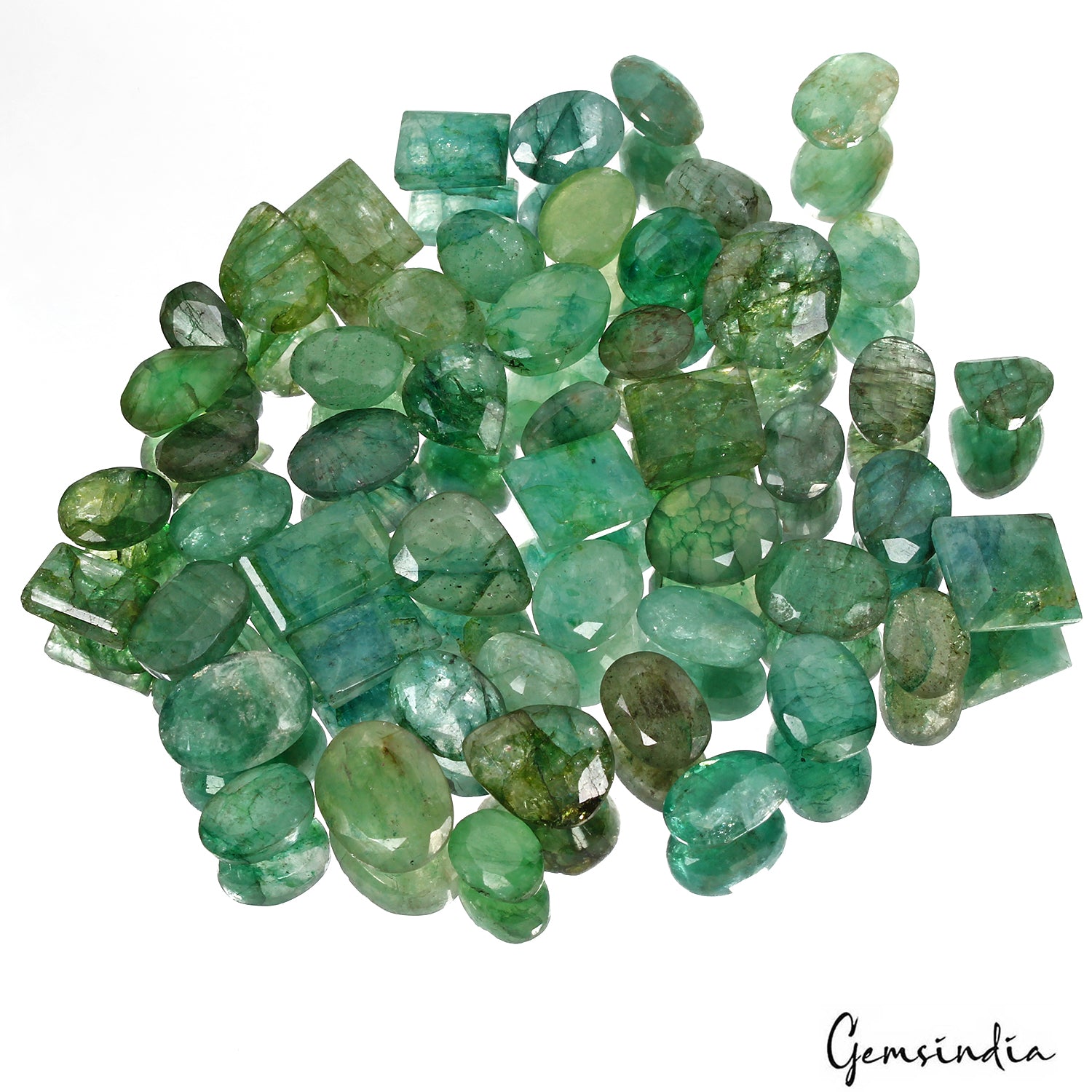 Colombian Emerald Lot, Loose Gemstone, Green — 51 Pieces, 10mm to 16mm, 300 Ct, Colombia