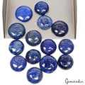 340 Cts/14 Pcs Natural Blue Gold Pyrite Lapis Lazuli Round Cab Gems For Jewelry
