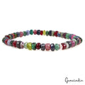 52.70Ct Natural Multicolor Faceted Rondelle Gemstone Bead Adjustable Bracelet 6"
