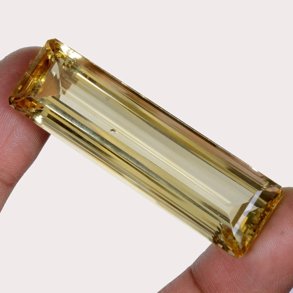 Citrine Loose Gemstone, Octagon Cut, Untreated — 52x15x12 mm, 82.70 Ct, Brazil