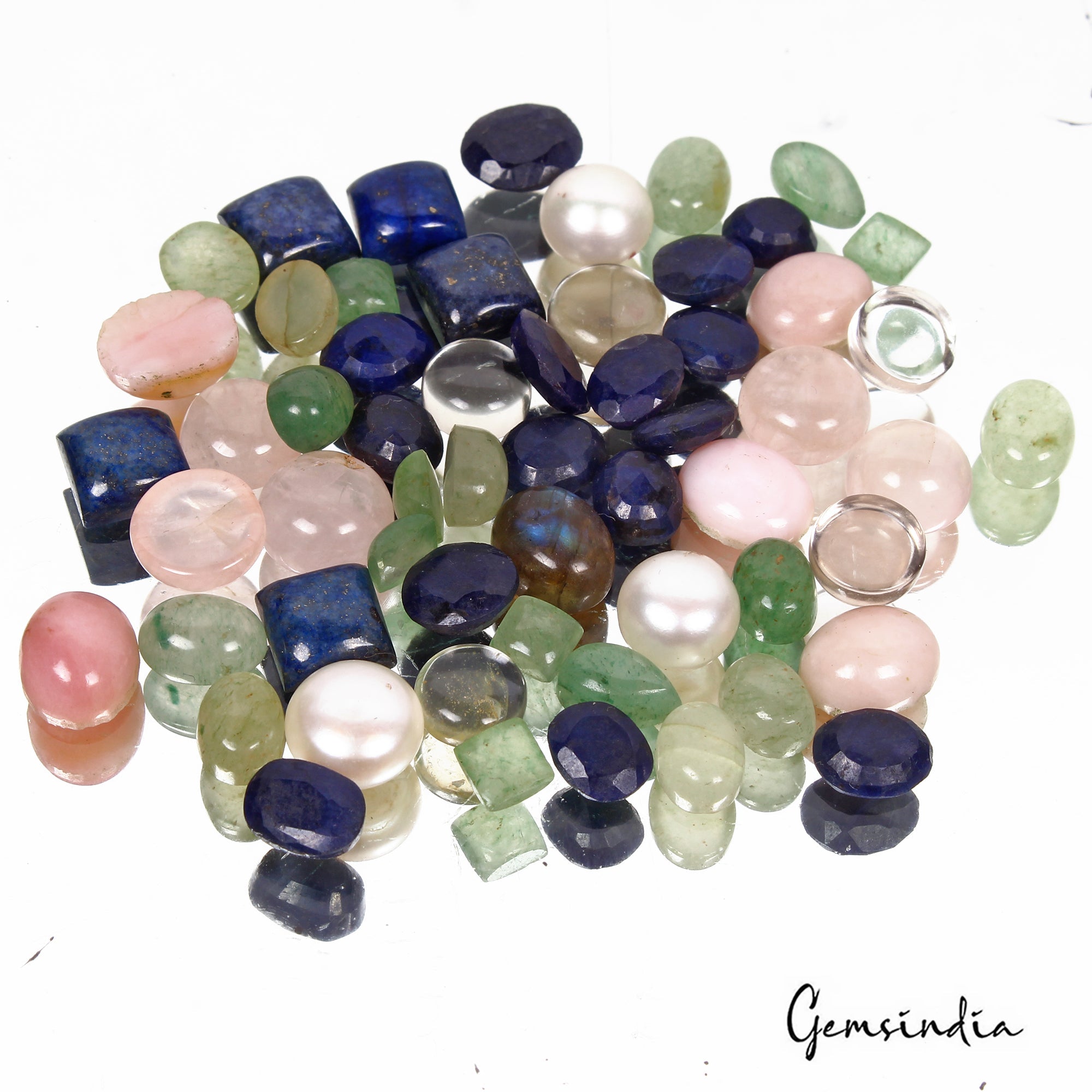 130 Cts/58 Pcs Natural Multi-Color Mixed Cut Loose Gems 5-10mm Gems For Jewelry